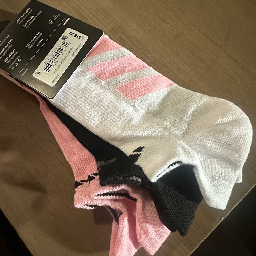 Adidas Men's Pink and Black Socks